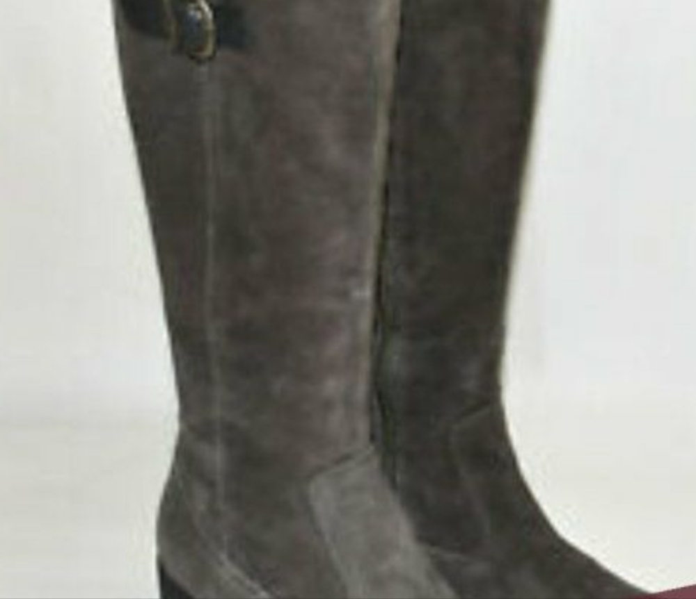 BORN BRAND BOOTS!  BASIL !!  Charcoal Suede Over the Knee Boots!! - Picture 6 of 12